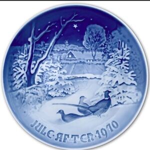 Bing & Grondahl Christmas Plate Pheasants in the Snow 1970